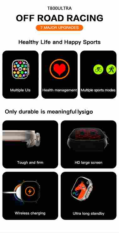 "T800 Ultra Smart Watch Series 8 ⌚ (Random Color)" 🌈